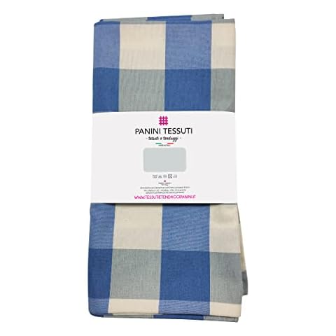 Mantel rectangular cuadros azules 140 x 240 cm Cover