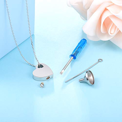 Jinlou Loved Ones Urn Pendant Necklace 925 Sterling Silver Keepsake Memorial Heart Cremation Jewelry for Women4