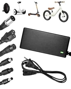 Oplader voor elektrische step, 42 V, 2 A, oplader voor hoverboard, 36 V, universeel, oplader voor elektrische step met 6 aansluitingen voor M365 hoverboard, e-bike, elektrische scooter