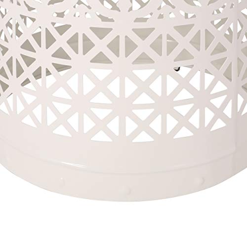 Christopher Knight Home Leopold Outdoor Lace Cut Side Table With Tile Top, White #TOP5