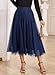 Happy Sailed Women's Tulle Skirt Fall Winter Elastic High Waisted A-Line Layered Flowy Long Skirts for Party Date Night Outfits Fashion 2026 Blue Small