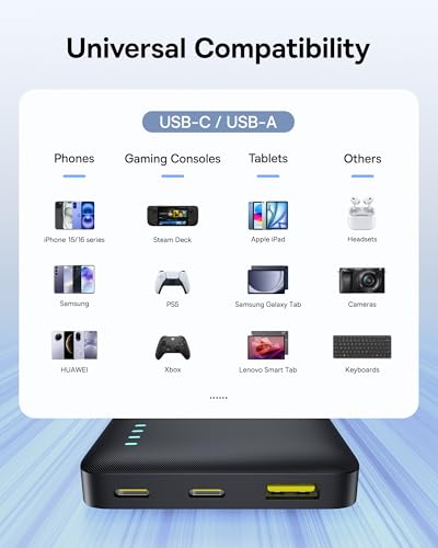 Carga rápida de 22,5W eficiente con la batería externa Baseus Enerfill FP21 de 10000 mAh color negro 6
