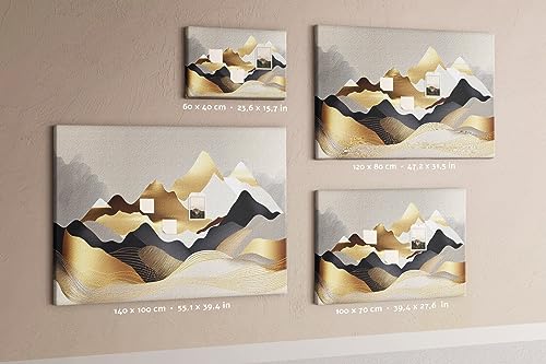 Tableau mural liège design bois horizontal grand panneau déco montagne