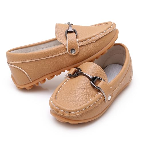 Image of RVROVIC Kids Girls Boys Slip-on Loafers Oxford PU Leather Flats Shoes(Toddler /Little Kid)