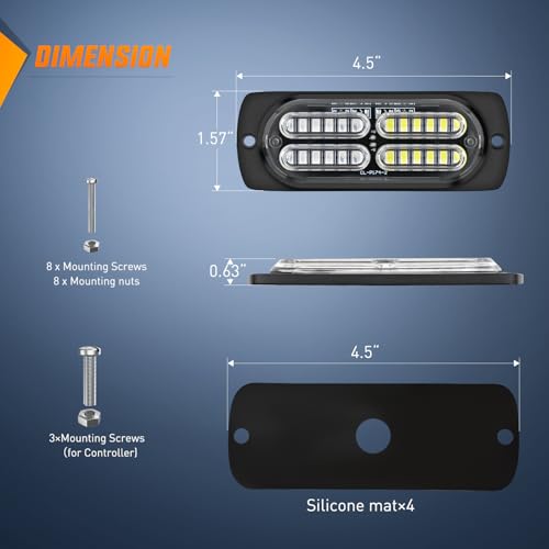 Image of Nilight 4PCS LED Strobe Lights 12V 24V Sync Feature Green White