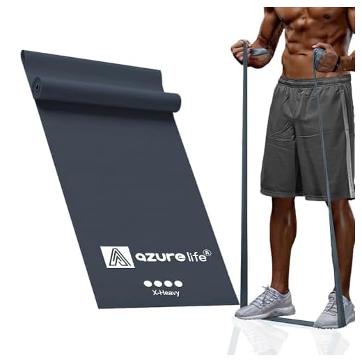 A AZURELIFE Single Resistance Bands, Professional Non-Latex Elastic Exercise Bands, 5 ft. Long Stretch Bands for PT, Yoga, Pilates, Rehab, at-Home or The Gym Workouts