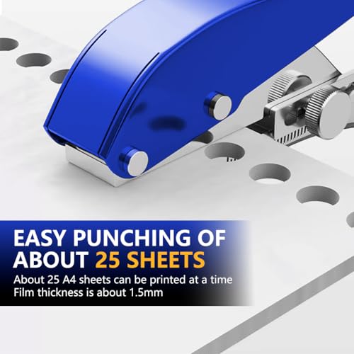 Image of Serplex Heavy Duty Single Hole Punch 8mm Handheld Hole Punch Tool with Drill & Drill Stop Collar, Maximum Thickness 1.2mm Punching Tool, Paper Puncher for Wooden Edge Bands, Plastic Sheets, Paper