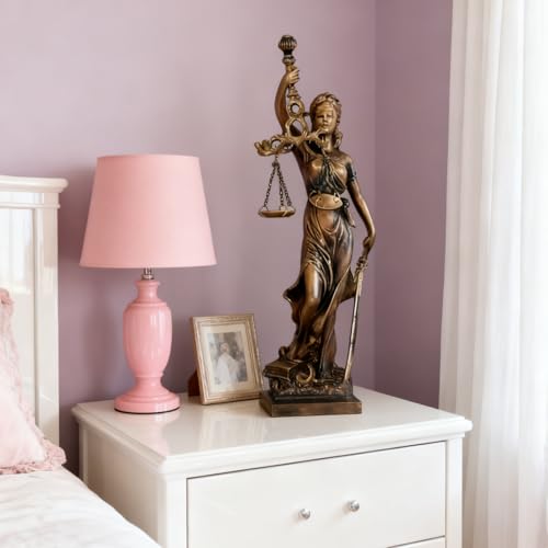 Statue Lady Justice horloge de table en résine, décoration maison et bureau - 4