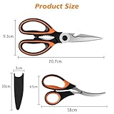 Kitchen Scissors,2pcs Kitchen Scissors Heavy Duty Meat Scissors with Safety Cover,Multipurpose Stainless Steel Sharp Utility Food Scissors for Chicken, Bottle Jar Opener - Image 4