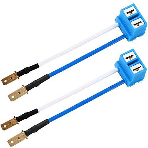 Greluma 2 Piezas Arnés de cableado del adaptador del conector del enchufe del zócalo de cerámica del ángulo recto del bulbo del faro H7