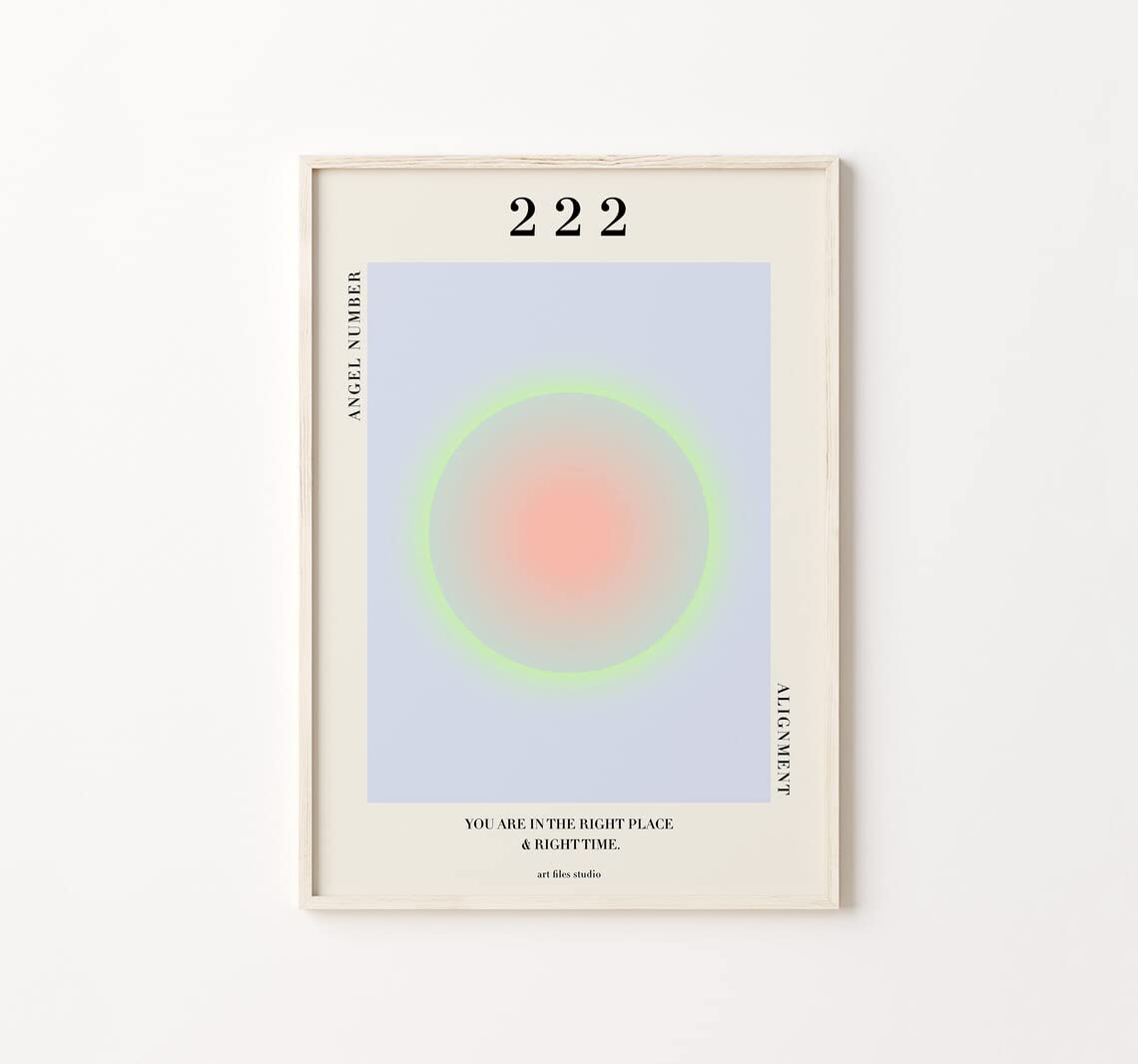 Amazon.com: Funny Genevieve Angel Number Print 222, Colorful Energy  Spiritual Gradient Aura Poster, 222 Danish Pastel Print, Aesthetic Canvas,:  Posters & Prints