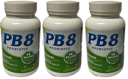 Now PB 8 Pro-Biotic Acidophilus Capsules, Vegetarian, 120-Count (Pack of 3)