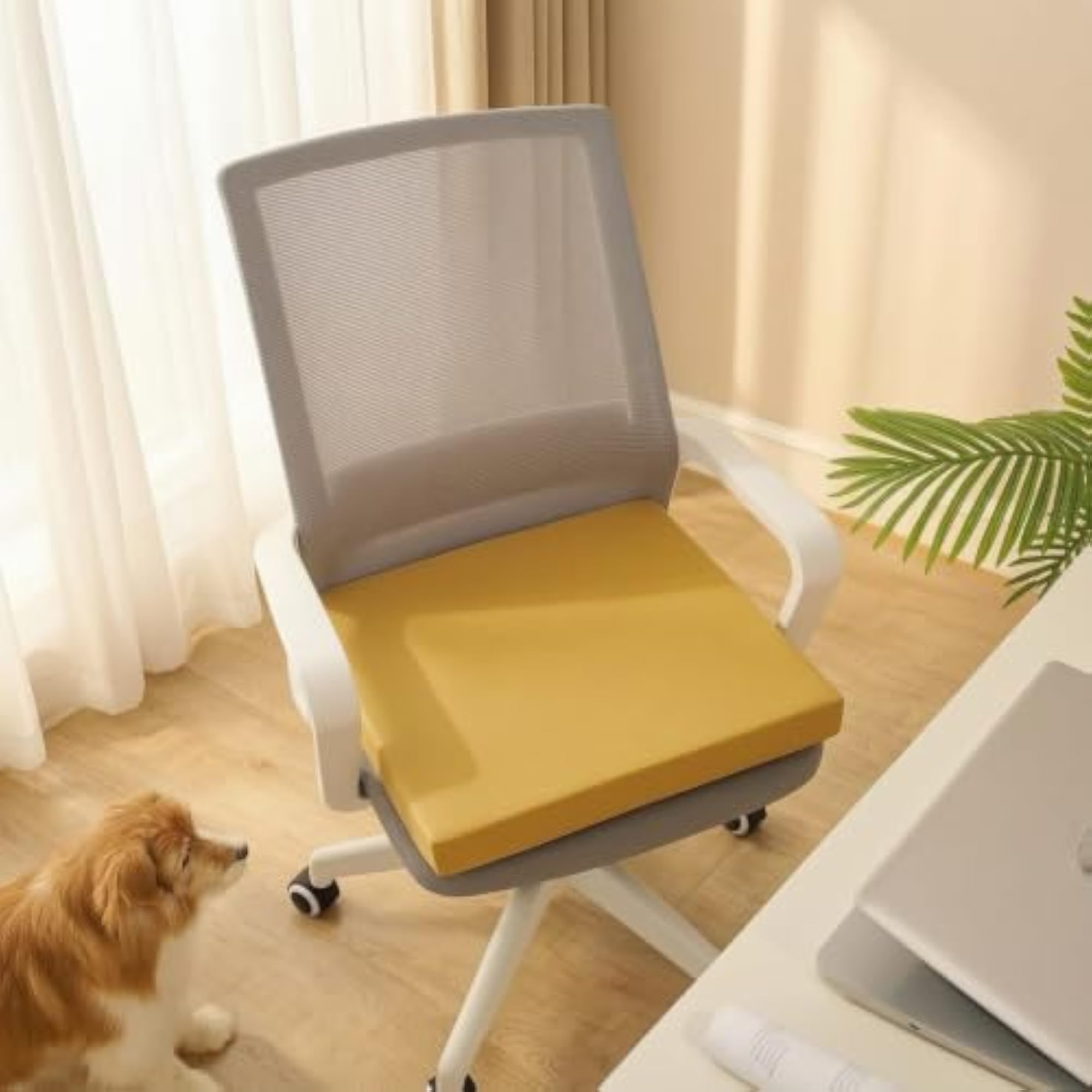 Padded Rectangular Chair Cushion with Ties, Supportive