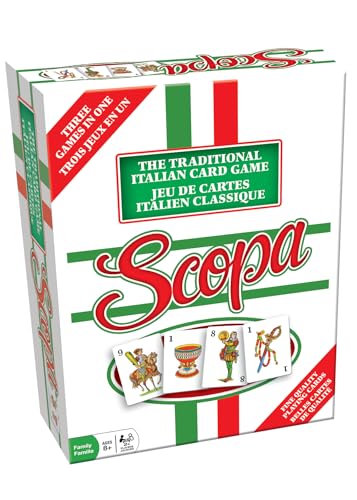 Imagination Outset Media Scopa Card Game (Bilingual English/French) Full Size 3 Games in 1 Classic Italian Family Strategy Easy to Learn Ages 8+ 26 Players