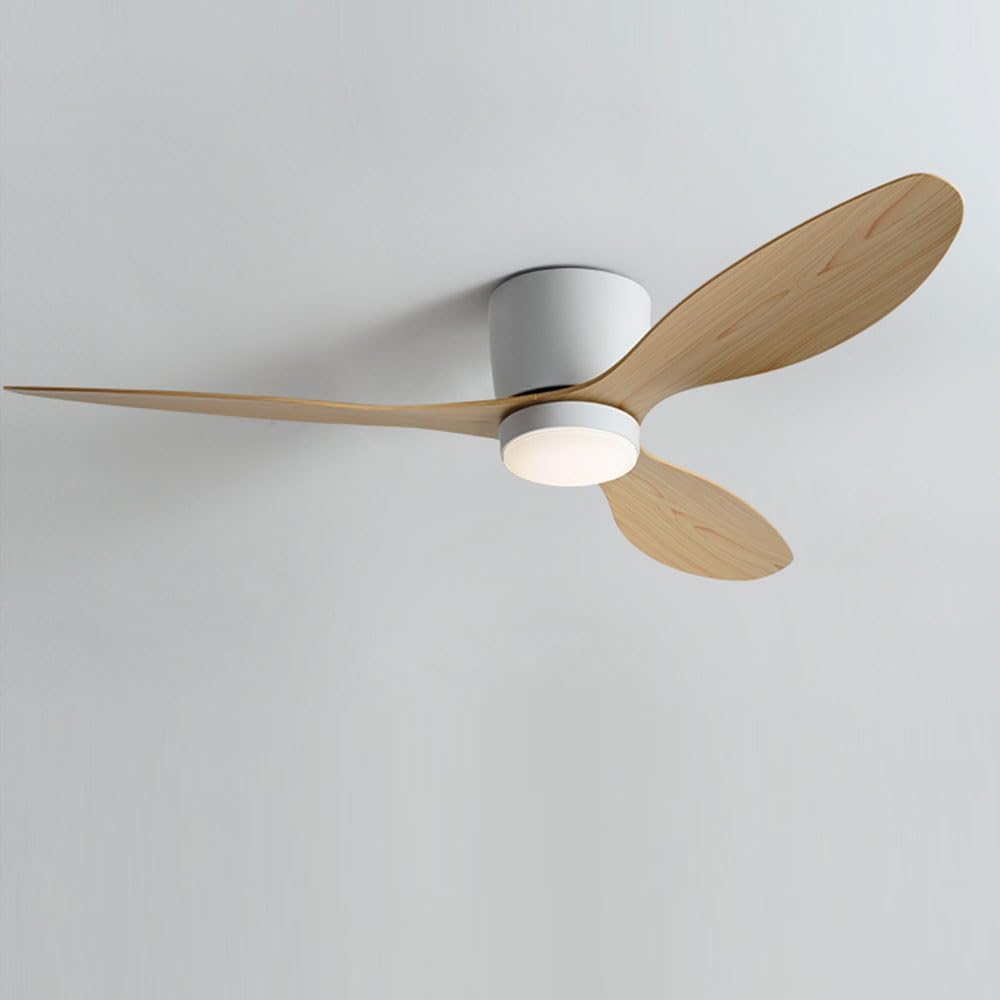 18W LED Ceiling Fan Lighting Indoor Quiet Ceiling Fan with Light Living Room Dining Room Bedroom Office Remote 5 Speed Ceiling Fans 3 ABS Fan Blades, Intelligent Timing