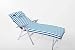 Cojín para tumbona de exterior con almohada de 180 x 55 x 8 cm, cojín acolchado con goma y correas de fijación de colchón con relleno de espuma y fibra, color azul claro