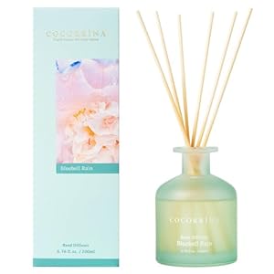 Cocorrina reed diffuser bluebell rain 676oz diffuser with 8 sticks home fragrance essential oil reed diffuser for bedroom bathroom shelf decor office decor summer collection  urban country home decor