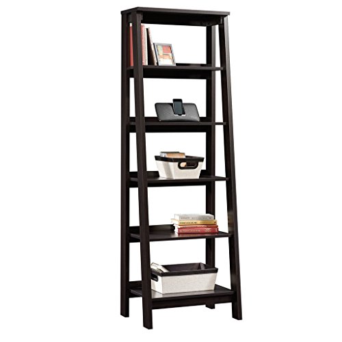 Sauder Trestle 5 Shelf Bookcase, Jamocha Wood Finish #TOP2