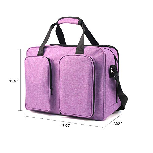 VOSDANS Travel Sewing Machine Bag with Cover, Travel Carrying Case with Removable Bottom Padding Pad for Most Most Standard Sewing Machine, Purple (Bag and Cover Only)