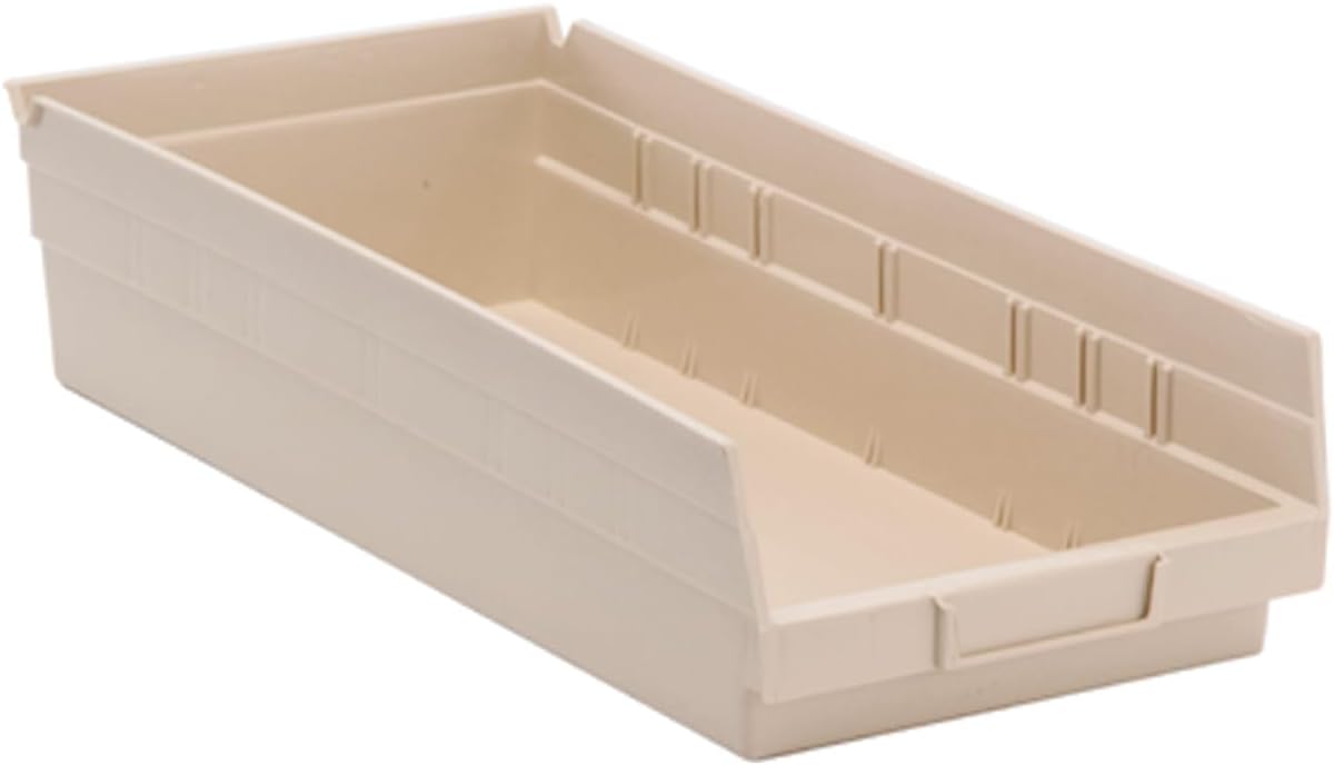 Quantum Storage QSB108 Hanging Plastic Shelf Bin Storage Containers - 17-7/8" x 8-3/8" x 4" - 10 Pack