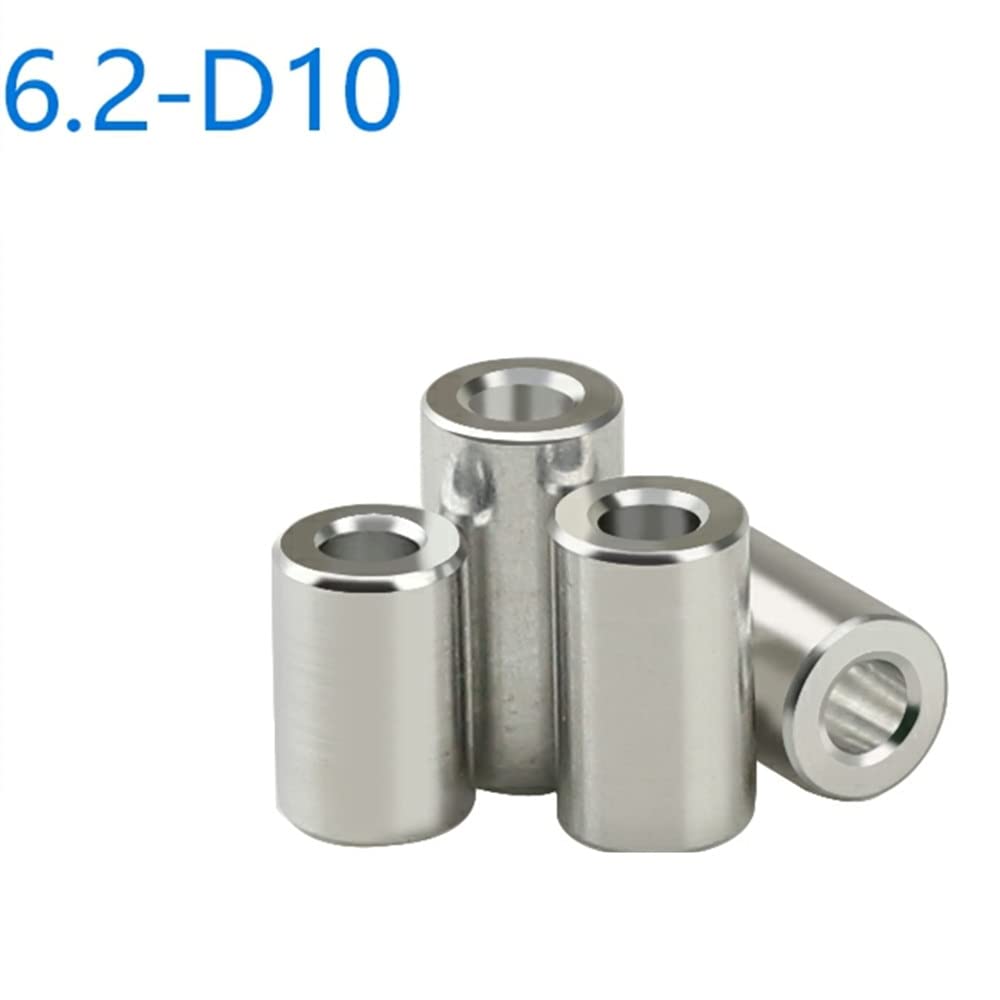 Cojinete, Juego de 10 espaciadores arandela aluminio, redondos, huecos, sin rosca, M4, M5, M6, M8 y M10(5.2xD9x1.5(10pcs))
