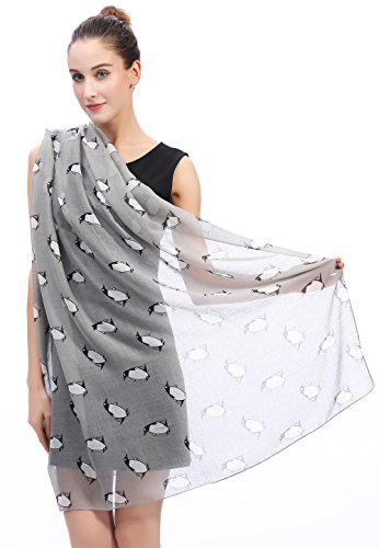 Lina & Lily Penguin Animal Print Women's Scarf Shawl Wrap Lightweight4