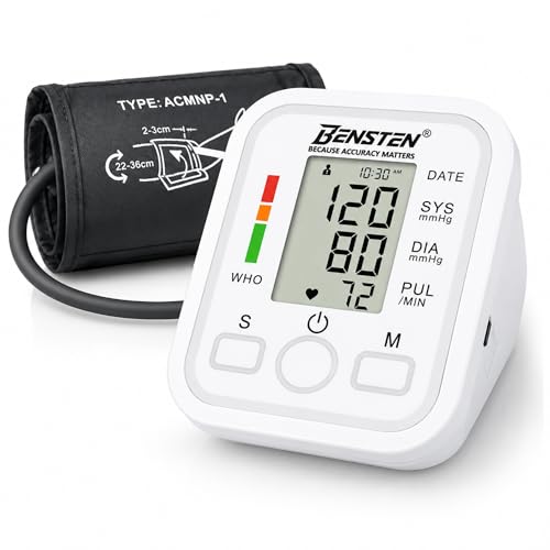 Image of Bensten BP Monitor Machine for Home Use | Digital Blood Pressure Machine Upper Arm with Cuff (22–36 cm) | Automatic BP Check Machine | Large LCD Display, USB & Battery | 1 Year Warranty