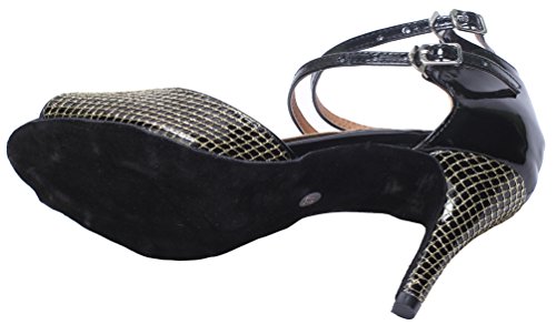Chaussures de danse salsa pour éviter de glisser grâce aux talons hauts double boucle - 3
