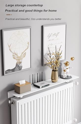 Étagère de radiateur sans perçage pour plantes d'intérieur et cache-chauffage blanc