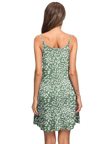 Image of MISFAY Women's Summer Spaghetti Strap Casual Beach Cover Up Dress with Pockets
