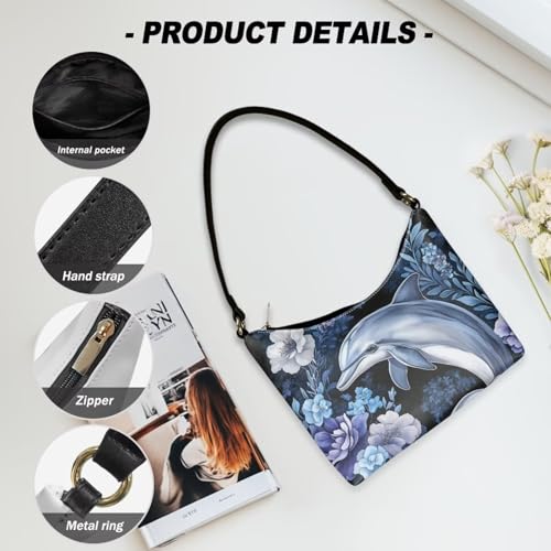 Image of Handbag for Women Leather Underam Shoulder Bag with Zipper Fashion Work Purse Waterproof Travel Wallet
