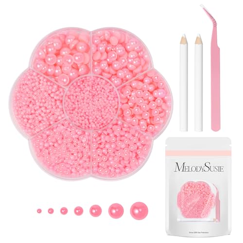 Set de 4 anillos para mezclar y kit de 2376 perlas para uñas miniatura 3