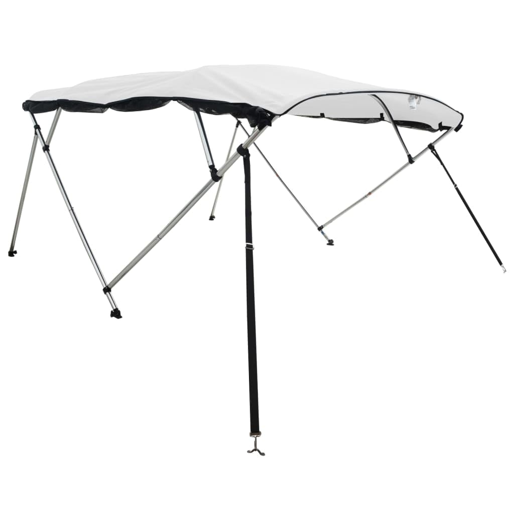 vidaXL Bimini Prua con Pareti Laterali Rete 4Archi 243x(200-213) x137cm, Bimini per imbarcazione, tendalino per Barca, Copertura per imbarcazione