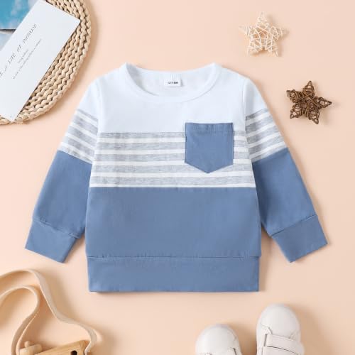 Image of FOCUTEBB Toddler Boy Clothes Baby Boys Fall Winter Outfits Long Sleeve Sweatshirt Top Jogger Pants Set Boys Outfit Set 12M-4T