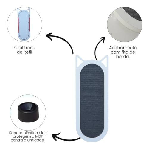 Arranhador Gato Piso e Parede Frajola R Grande - Branco/Cinza