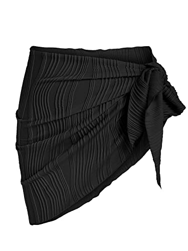 Image of ZAFUL Women's Sarong Coverups Beach Wrap Sheer Bikini Cover Up Mini Skirt | Wraps Swimwear, Cover Ups for Swimwear, Multi-Wear, Texture, Floral
