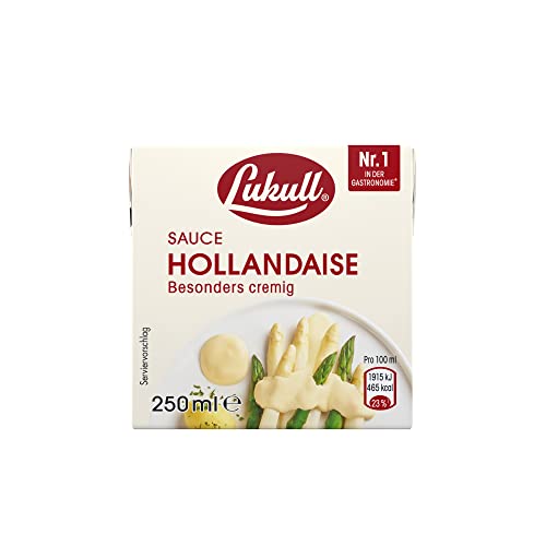 Lukull Sauce Hollandaise besonders cremige Sauce zu Spargel Gemüse Fleisch und Fisch 250 ml