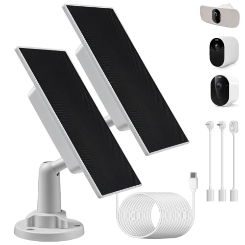 AVEXOR 2 Pack Solar Panel Charger for Arlo Cameras w/Energy Buffer