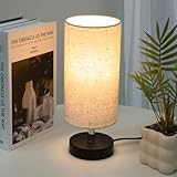 HoperBriwght Bedside Table Lamps, Table Lamp for Bedroom, Lamps for Night Stands with Linen Lampshades, Small Table Lamp for Living Room, Office (Bulb Excluded)