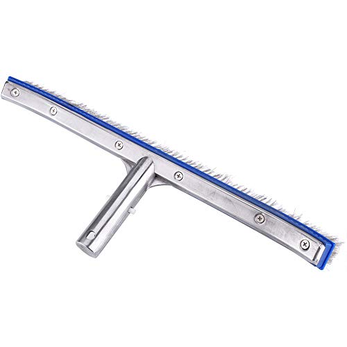 18 Inch Steel Brush, High Density Cleaning Brush Elastic Hard Steel Hair Pool Wall Cleaning Brush for Pond Spa Hot Spring