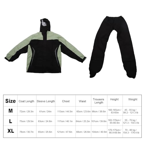 Luocute Ternos de Chuva para Pesca, Motocicletas Capa de Chuva Impermeabilizantes para Homens Jaquet