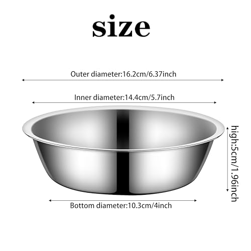 Image of Zayin Stainless Steel Pet Bowls Suit Cat or Small Dog Premium Stainless Steel Water and Food Bowls,Replacement Metal Bowls for Pet Feeding Station,Set of 2 Bowls (16cm /6.3in)