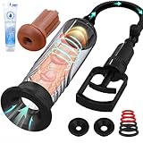 Penis Vacuum Pump, Manual Penis Enlarger Enlargement Extend Pump Air Pressure Device, Adult Male Sex Toys for Men Stronger Bigger Erections with Pocket Pussy & 3pcs Suction Sleeves