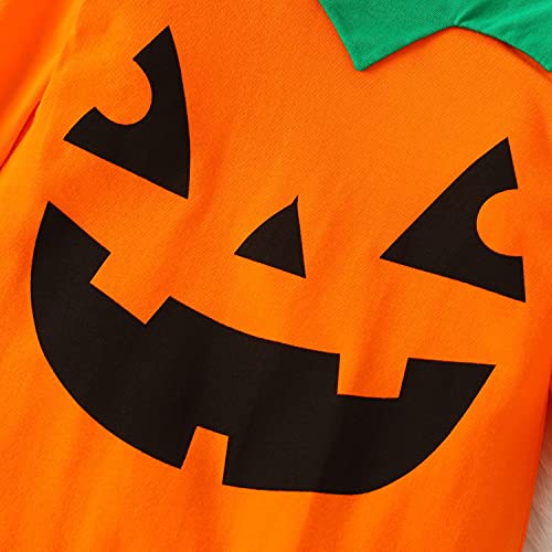Roylamp Infant Baby Jackolantern Halloween Boy Girls One-Piece Rompers Orange Pumpkin Long Sleeve Outfit 3-6 Months thumb #2