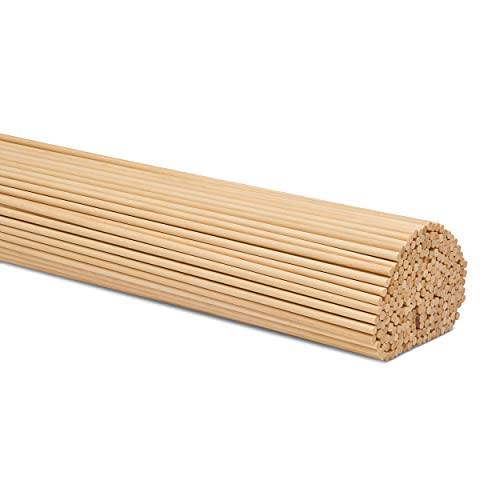 Wooden Dowel Rods, 3/16 in x 12 in, Pack of 250, Unfinished Hardwood