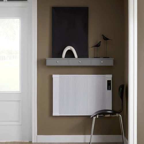 Image of Sabri SHOPEE Wooden Wall Cabinet with Drawers for Storage Floating Wall Shelf with Hidden Storage for Home Kitchen Office and Living Room (Grey, • 93W x 15D x 10H cm (3 Drawers))