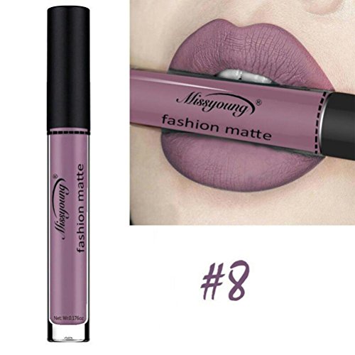 Preisvergleich Produktbild ESAILQ 8ml Flüssige Lippenstift Feuchtigkeitscreme Langlebig wasserdicht Samt Lippenstift Kosmetik Schönheit Make up 12 Farbe (H)