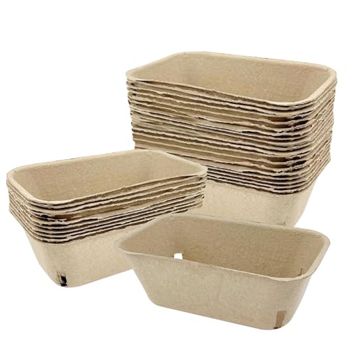 Samuliy Produce Baskets | Paquete de 30 cestas gruesas de fibra de pulpa y bayas, cesta apilable ventilada para frutas y verduras, contenedores de bayas para fiestas y picnics