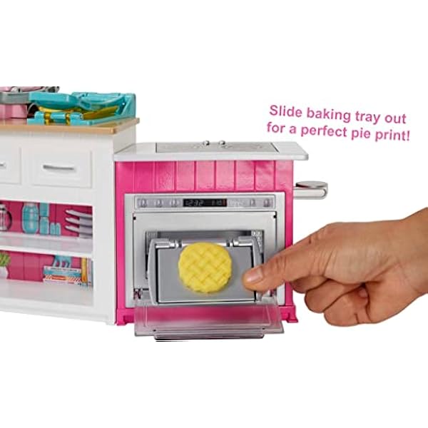 Barbie Quiero Ser Superchef, cocina con accesorios y muñeca (Mattel GWY53)