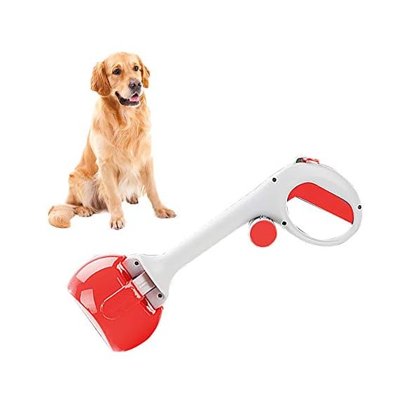 ZHYING Long Handle Pet Popper Scooper,for Dogs and Cats,Portable with a Roll Garbage Bag, ABS High Strength Material and…